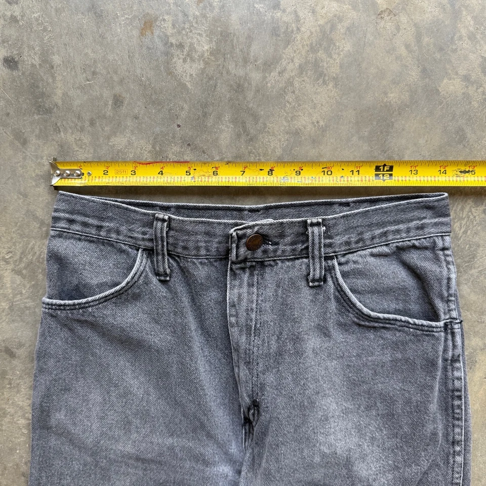 Pantalones de mezclilla Rustler vintage negros grises calce recto hechos en EE. UU. real 28x27 Foto 3 de 4