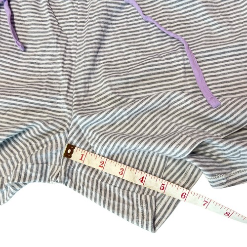 Pigiama corto Carole Hochman grigio medio bianco righe tasche coulisse - Foto 8 di 9