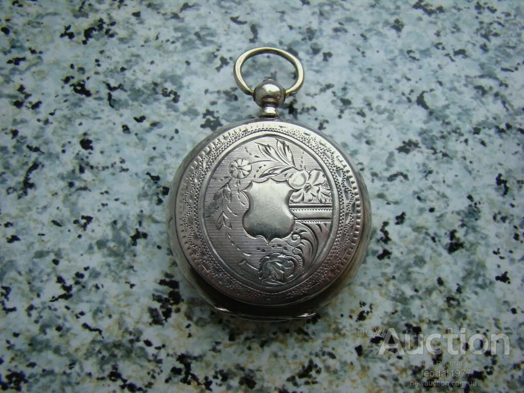 Antique Perret Fils Silver 875 84 Pocket Watch Mechanical Key Russian Engraved