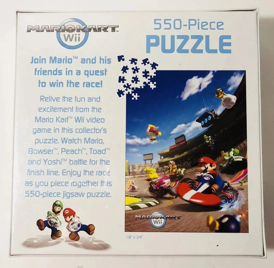 Mario Kart Wii Collector’s Puzzle 550 Pieces New Sealed - Image 2 of 2