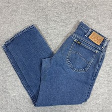 Vintage 70s Lee Straight Leg Denim Jeans Blue Made in USA 34x30