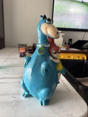 Vintage 1971 Flintstone's Dino and Pebbles Giant 12.5'' Vinyl Bank