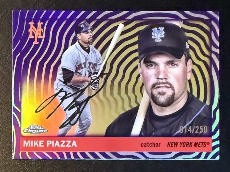 2025 Topps Chrome Platinum Mike Piazza #465 Purple Vibrations Mets /250 (OP1)