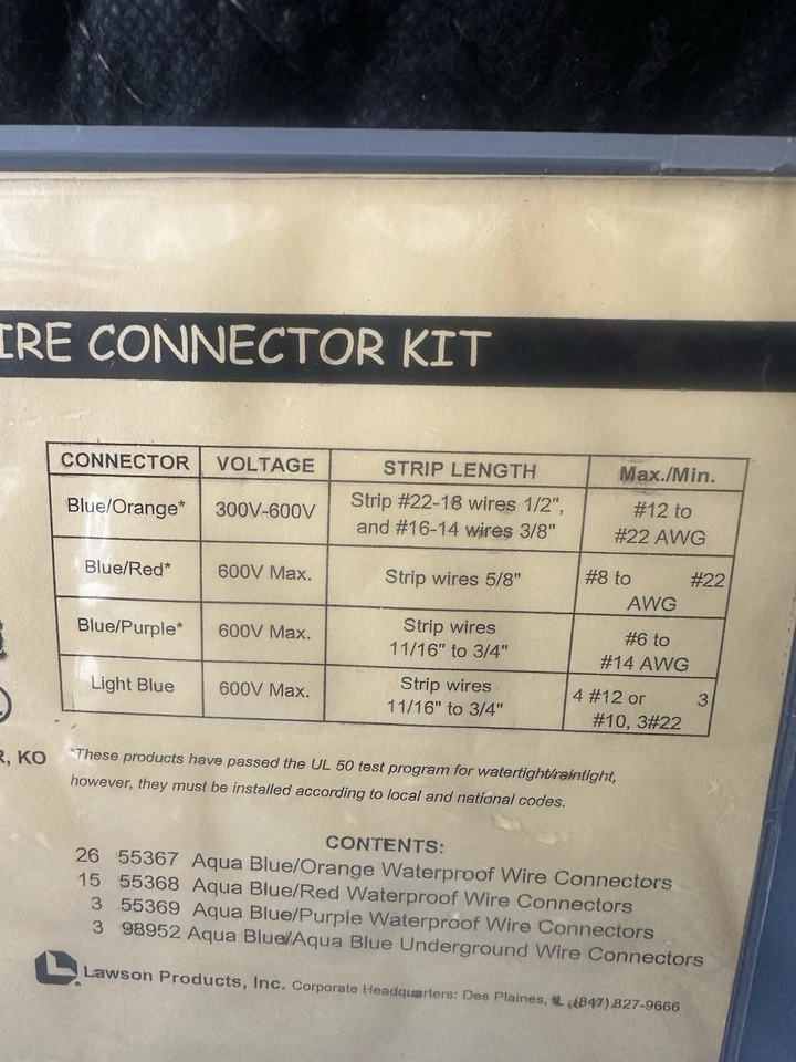 DRYCONN WATERPROOF WIRE CONNECTORS CORROSION RESISTANT 47 Piece Assortment - Image 4 of 4