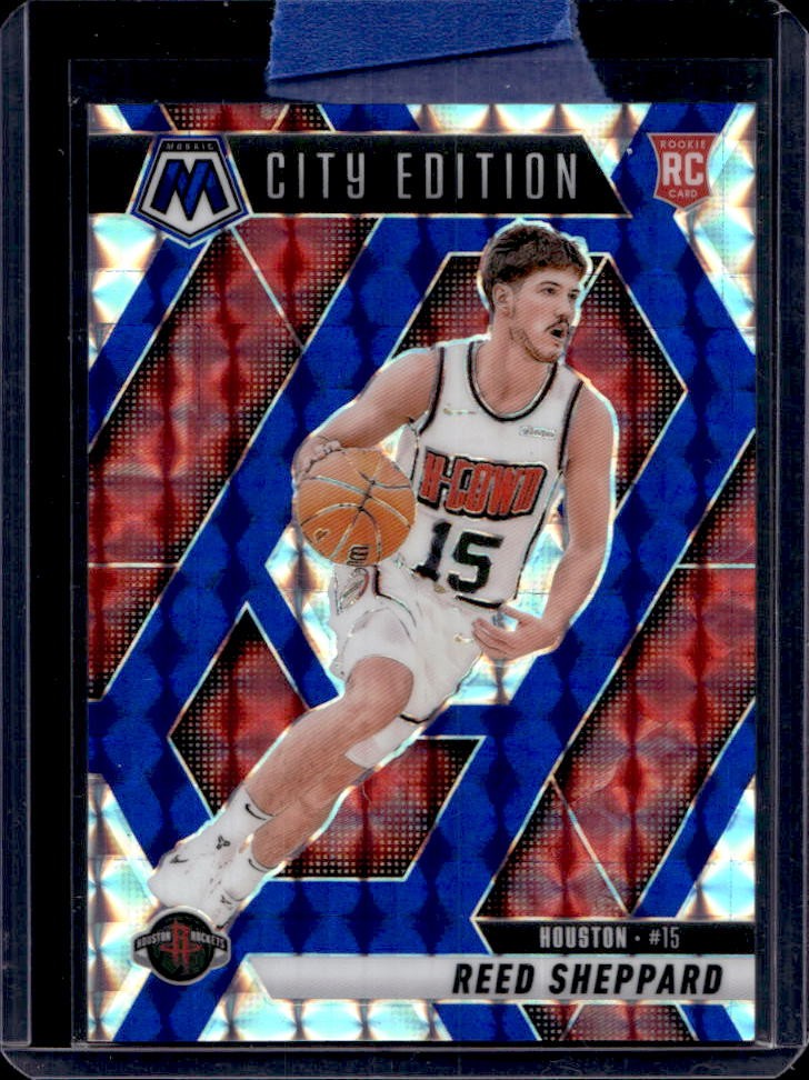 2024-25 Mosaic Reed Sheppard RC Choice Blue City Edition #22/45 Rockets