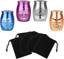 Mini Urns for Ashes Keepsake Set of 4, Small Cremation Keepsake Urns for Human/P