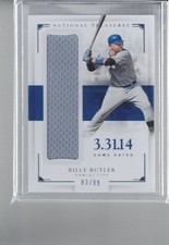 2016 Panini National Treasures #GD-BB Billy Butler Game Dated #/99