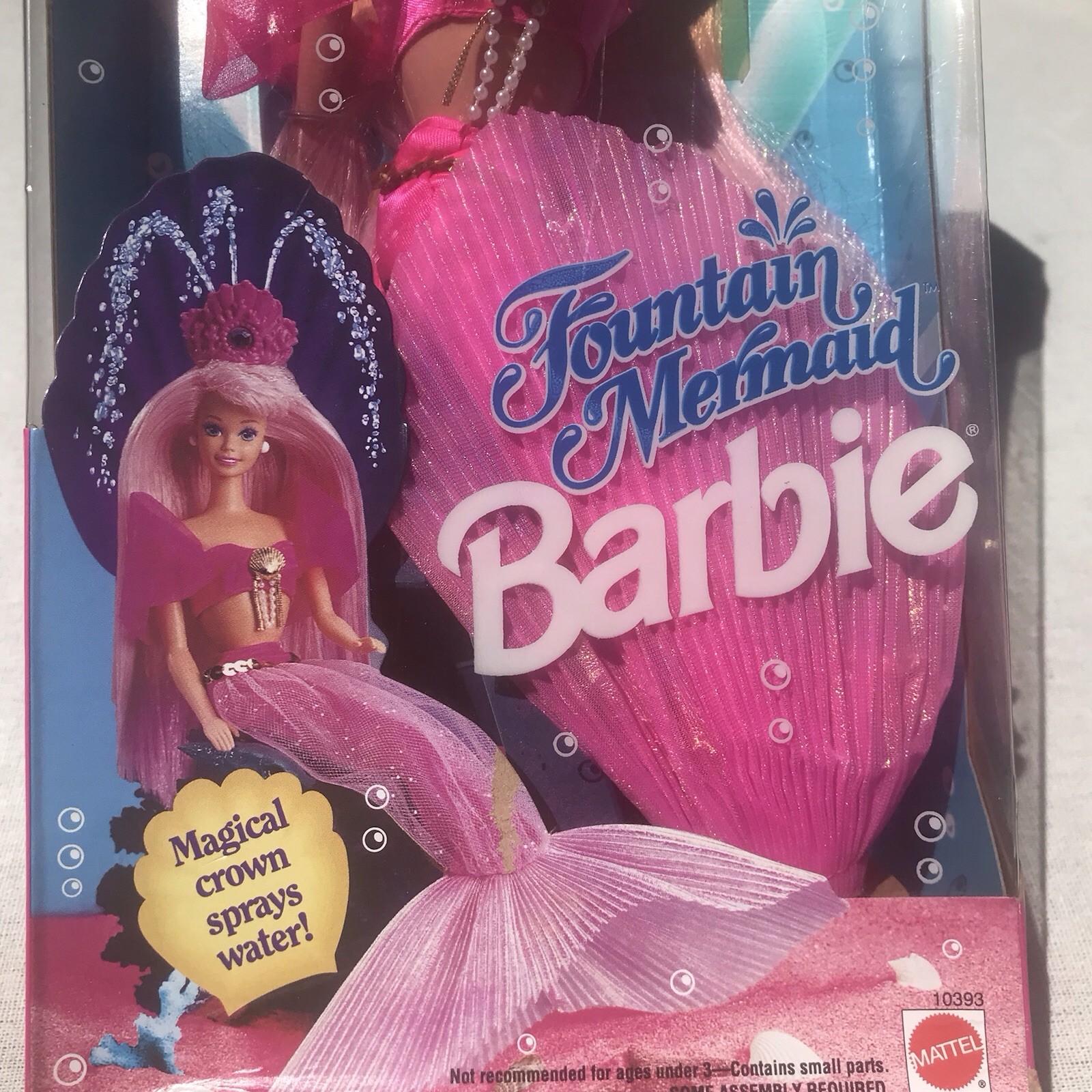 Vtg 90s 1994 Mattel Fountain Mermaid Barbie Doll #10393 Pink Hair NEW In Box HTF