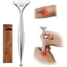 NHO 2-in-1 Acupuncture Pen Stainless Steel Gua Sha Scraper Massage Tool