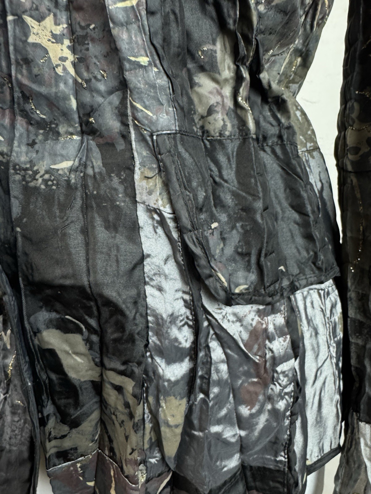 Patchwork Crinkle Button Up Blazer Jacket Formal … - image 6