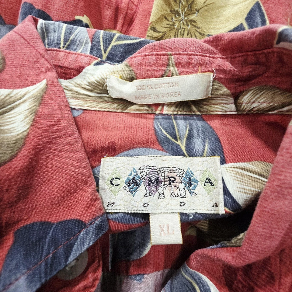 Рубашка мужская Cimra Moda очень большая гавайская с цветочным рисунком на пуговицах пляжная повседневная летняя - Изображение 3 из 4