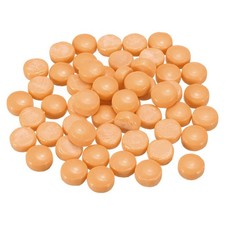 12mm Glass Mosaic Tiles, 200g Round Iridescent Glass Pieces, Orange