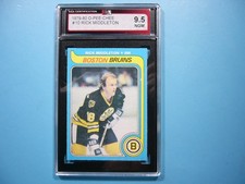 1979/80 O-PEE-CHEE NHL HOCKEY CARD #10 RICK MIDDLETON KSA 9.5 NGM SHARP+ OPC