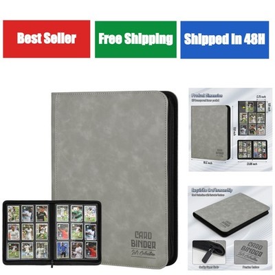 Arkeiliy Trading Card Binder 540 Pocket PU Leather Album Gray