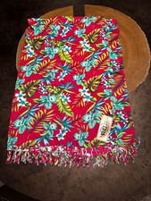 NWT Hawaii Aloha Fringe Long Sarong Scarf Skirt 42" X 60"