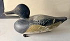 Antique Hand Carved Bluebill Drake Duck Dodge Decoy Co. Detroit Bottom Stencil