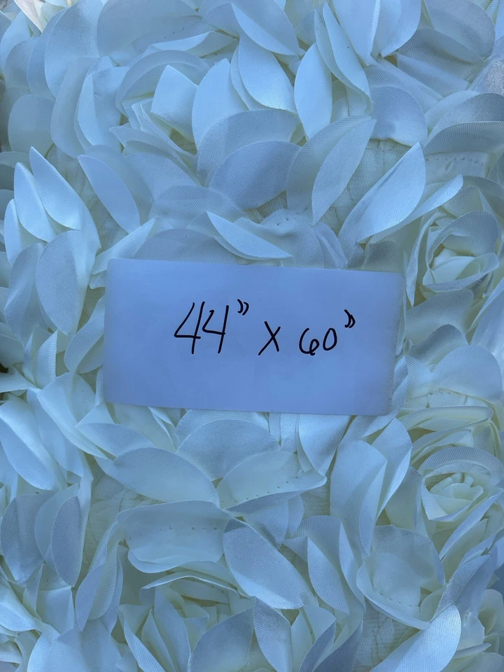 Sale! 3 Big Pcs Satin Rosette Mesh Pink & Ivory Colors For Sewing Project Art - Image 3 of 4