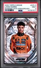 2025 TOPPS CHROME FORMULA 1 DIAMOND 75TH ANNIVERSARY #D75-5 LANDO NORRIS PSA 9