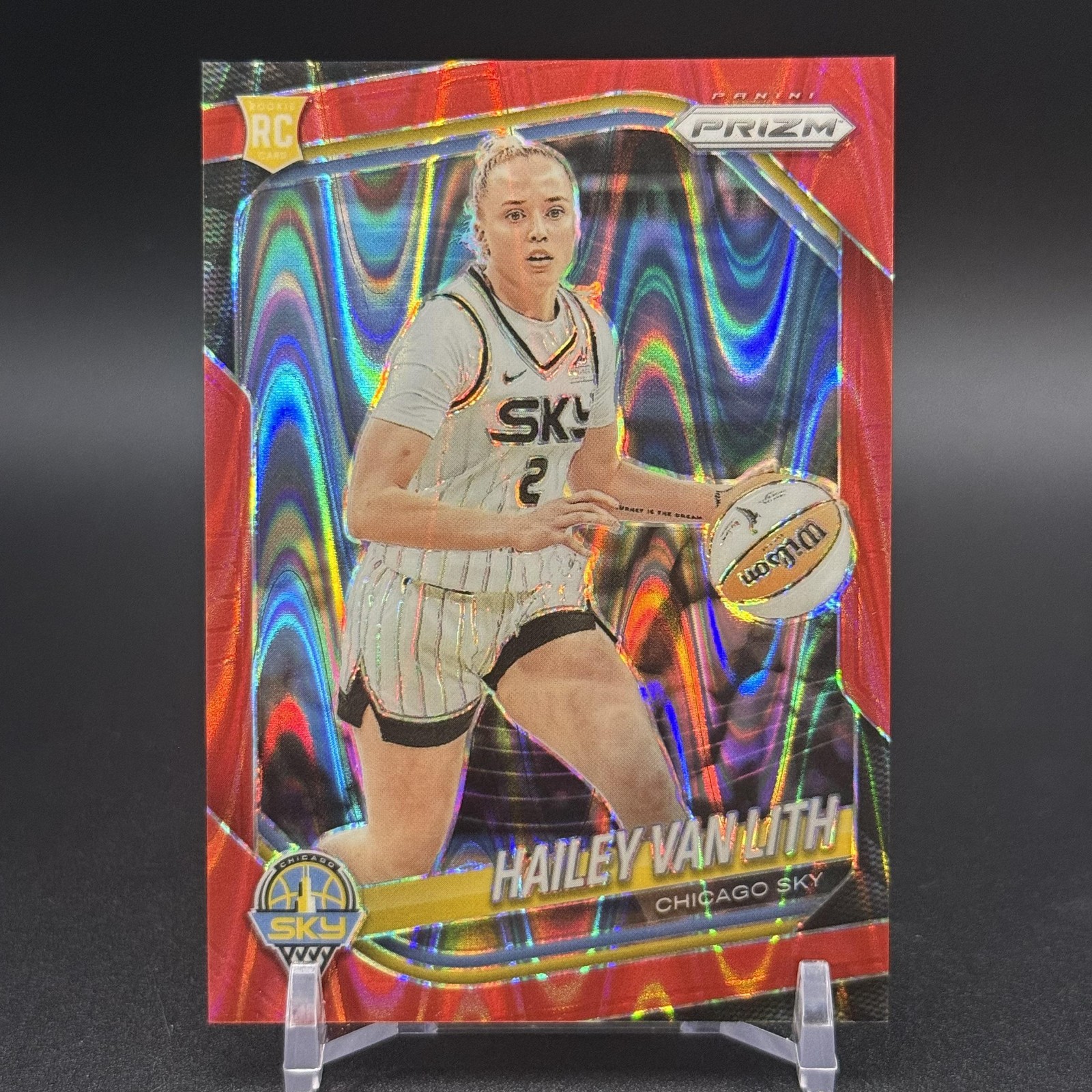 2025 Panini Prizm WNBA #2 Hailey Van Lith Red Seismic Prizms #/249