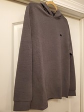 Quiksilver Men's Textured Pullover Sweater Hoodie, Gray, Medium NEW w/tags