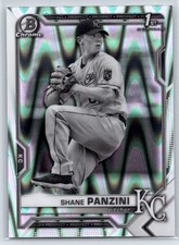 2021 Bowman Draft Chrome Shane Panzini BDC-36 Black White RayWave Royals