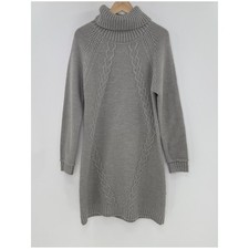 Eliza J Gray Knit Turtleneck Sweater Dress Size Large Preppy Wintercore Holiday