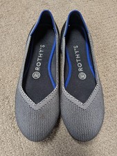 Rothy's The Flat Sz 7 Shoes Cloud Gray Birdseye Solid Round Toe Ballet Slip On