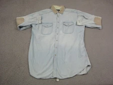 Vintage Woolrich Shirt Mens Extra Large XL Blue Denim Western Outdoor USA Made