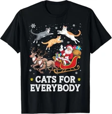 Cats for Everybody Christmas Funny Santa Cat Lover Xmas T-Shirt