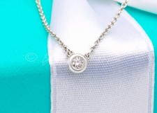 Tiffany & Co. Necklace Elsa Peretti Diamonds by the Yard Pendant in Silver .10ct