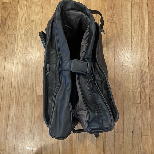 TUMI 92134D4 Bi-Fold Black Leather 24" X 40” Garment Bag Suits Tuxedo Very Nice - Imagen 9 de 12