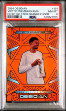 Victor Wembanyama 2024-25 Obsidian Electric Etch ORANGE FLOOD #66/125 PSA 8