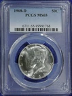 1968-D KENNEDY HALF DOLLAR - PCGS  MS65 - (2632542)