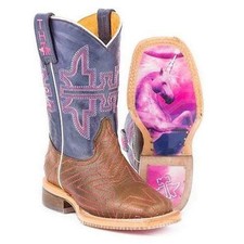 Kid's Tin Haul Starlight Boots With Unicorn Sole Handcrafted Brown