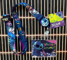 Disney Lilo Stitch Where's Scrump Lanyard Retractable  ID Badge Holder NWT