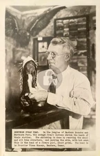 Man Holding Shrunken Head Jivaro Indian RPPC Photo Postcard COPY