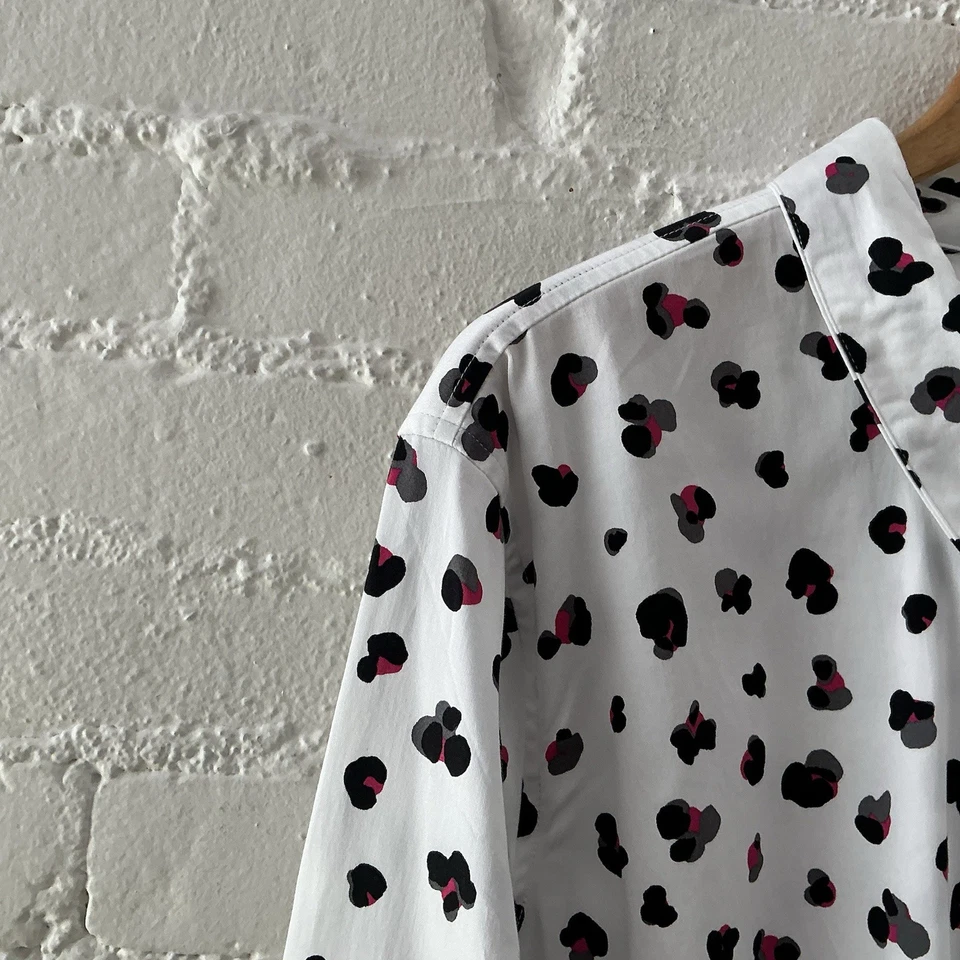 Camisa Tribal Mujer XXL Estampado Leopardo Abotonada Algodón Blusa Elástica Talla 2XL Foto 4 de 4