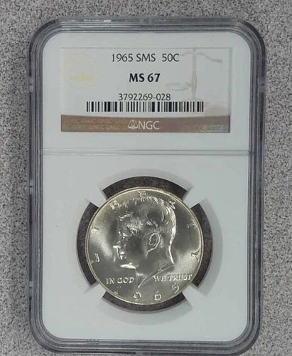1965 40% Silver Kennedy SMS Half Dollar NGC MS67 (028)