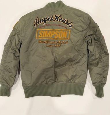 Simpson MA-1 Bomber Jacket Olive Green Patch Flight Jacket Women