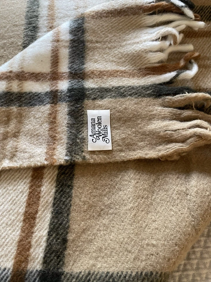 Manta acrílica Amana Woolen Mills hecha en EE. UU. Sociedad Amanda Iowa Foto 4 de 4