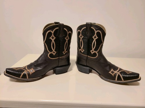 ARIAT NOVA SASSY Cowboy Boots Cocoa Brown Lizard Print 10011929 W 9.5 B Snip Toe - Picture 3 of 11