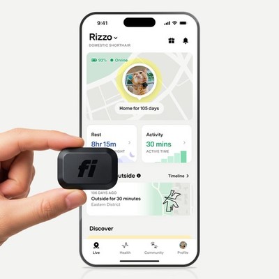Fi Mini GPS Tracker for Cats   Lightweight Collar Attachment, Virtual Fences,...