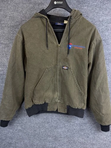 Vintage 90s Dickies Faded Green Distressed Work Jacket Carhartt Style Workwear M video thumbnail