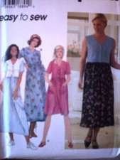 7124 UNCUT Simplicity Sewing Pattern Misses Dress Casual Vintage OOP Sew