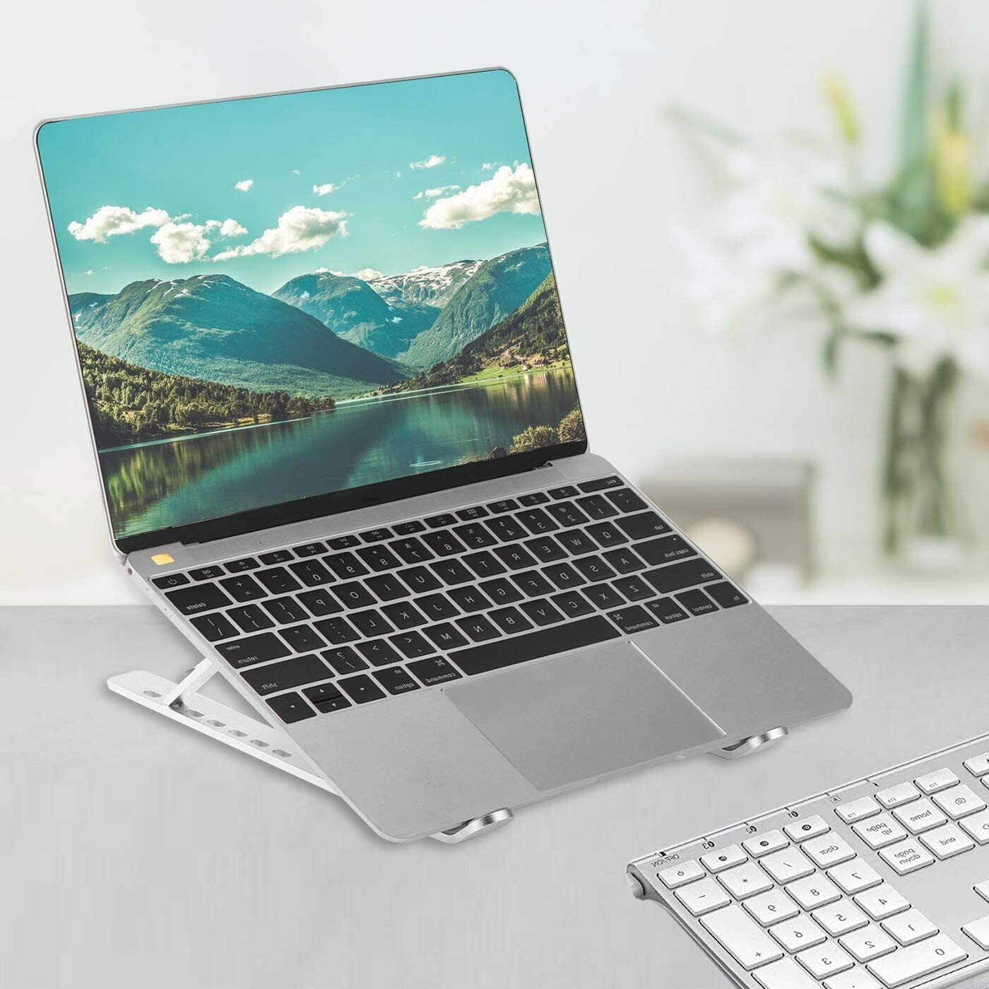 supporto per pc portatile laptop supporto notebook in alluminio pieghevole stand - Supporti e bracci