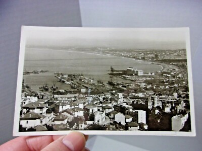 Alger Le Port de I' Agha et la Baie d' Alger Real Photo 1940's antique Postcard