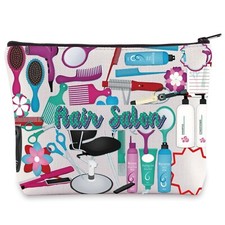 WZMPA Hairdresser Cosmetic Bag Hair Salon Gift Hair Stylist Makeup Zipper Pou...