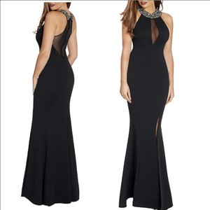 abito nero elegante lungo