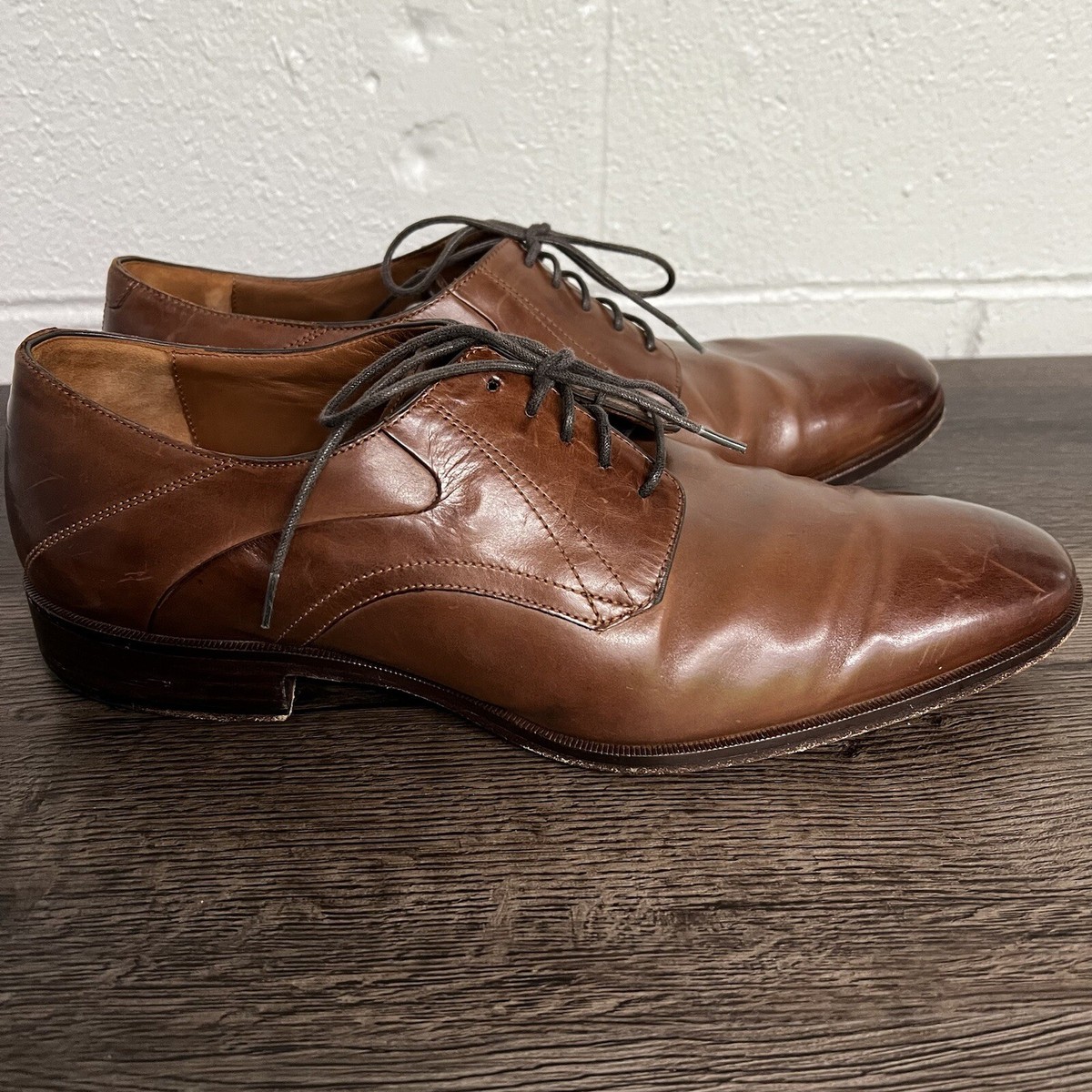 Johnston & Murphy Dark Brown Leather Derby Lace-Up Shoes Men main image 3