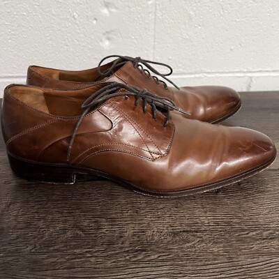 Johnston & Murphy Rich Brown Leather Derbys Johnston & Murphy Cap Toe Brown Leather Derby Shoe Men Sz  main image 3